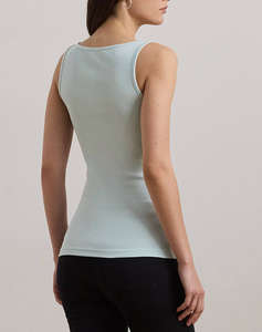 LAUREN RALPH LAUREN RFND STRTCH 2X2 RIB-TANK TOP