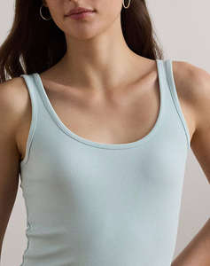 LAUREN RALPH LAUREN RFND STRTCH 2X2 RIB-TANK TOP
