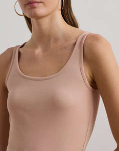 LAUREN RALPH LAUREN RFND STRTCH 2X2 RIB-TANK TOP