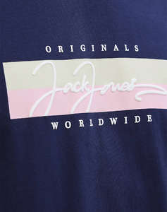 JACK&JONES JORFREDERIKSBERG BOX SCRIPT TEE SS CN LN