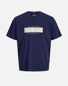 JACK&JONES JORFREDERIKSBERG BOX SCRIPT TEE SS CN LN