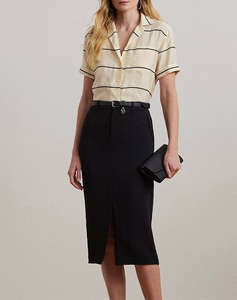 LAUREN RALPH LAUREN BEKKI-SHORT SLEEVE-BUTTON FRONT SHIRT