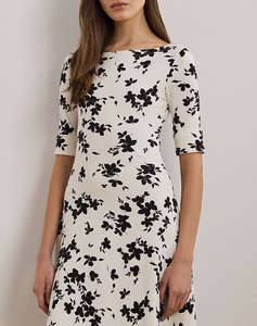 LAUREN RALPH LAUREN MUNZIE-ELBOW SLEEVE-DAY DRESS
