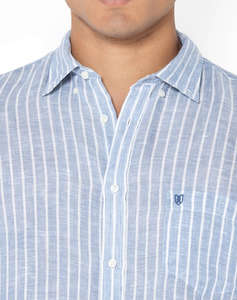THE BOSTONIANS РИЗА ACORN ЛЕН REGULAR FIT Stripe LINEN Button-down Regular Fit