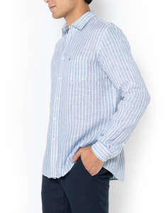 THE BOSTONIANS РИЗА ACORN ЛЕН REGULAR FIT Stripe LINEN Button-down Regular Fit