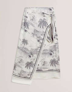 TED BAKER MELVA Knot Detail Wrap Over Midi Skirt