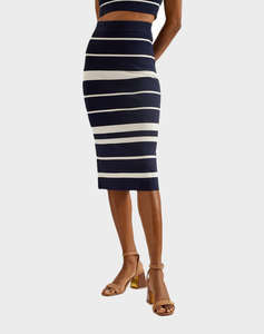 TED BAKER EMILIHA Striped Bodycon Knit Skirt
