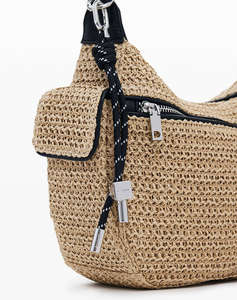 DESIGUAL D2 BAG_HALF LOGO RAFFIA AS ДАМСКА ЧАНТА