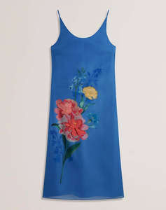 TED BAKER FAYDA Organza Scoop Neck Midi Dress