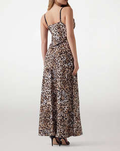 GUESS ADLE LACE NECKLINE LONG DRESS ДАМСКА РОКЛЯ