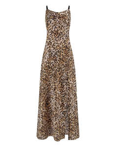 GUESS ADLE LACE NECKLINE LONG DRESS ДАМСКА РОКЛЯ