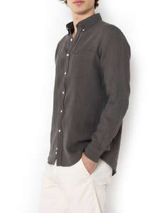 THE BOSTONIANS РИЗА REGULAR FIT Plain LINEN Button-down Regular Fit