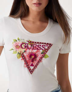 GUESS SS CN TRIANGLE BEADS TEE ДАМСКА ТЕНИСКА