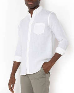 THE BOSTONIANS РИЗА REGULAR FIT Plain LINEN Button-down Regular Fit