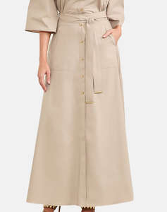 GUESS MARCIANO PAT LONG SKIRT - LIGHT STR COTTON POPELIN 110 ДАМСКА ПОЛА