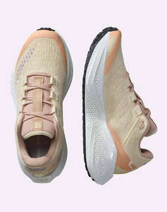 SALOMON GRAVEL RUNNING - AERO AERO GLIDE 3 GRVL W SHORTBREAD / WHITE / FUSION CORAL ОБУВКИ ЗА ЖЕНИ