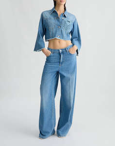 LIU JO WHITE_WA5D11__PANT.FLARE FROG H.W. ДАМСКИ ПАНТАЛОНИ