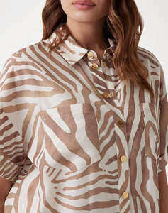 GUESS MARCIANO ROSIE SHORT SLEEVE S - ECO TENCEL LINEN PRINTED ДАМСКА РИЗА