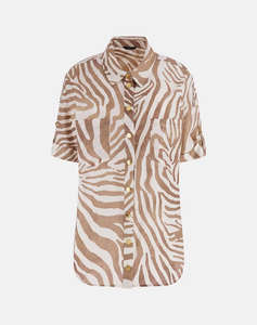 GUESS MARCIANO ROSIE SHORT SLEEVE S - ECO TENCEL LINEN PRINTED ДАМСКА РИЗА
