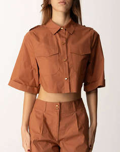 GUESS MARCIANO PAT CROPPED SHIRT - LIGHT STR COTTON POPELIN 110 ДАМСКА РИЗА