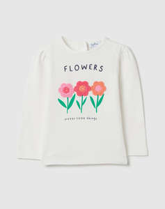 OVS T-SHIRT W/CROCHET FLOWERS
