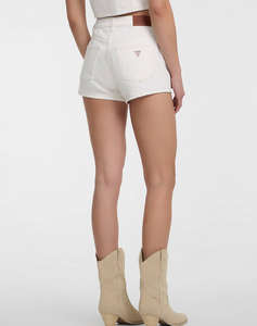 GUESS JEANS GJ HIGHWAIST MOM SHO - ECO REGEN CO AGATE STR WHITE ДАМСКИ ШОРТИ