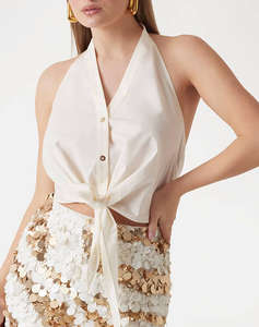 GUESS MARCIANO PAT KNOT TOP - LIGHT STR COTTON POPELIN 110 ДАМСКА РИЗА
