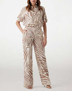 GUESS MARCIANO GISELLE STRAIGHT PAN - ECO TENCEL LINEN PRINTED ДАМСКИ ПАНТАЛОНИ