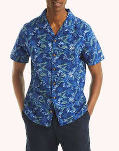 NAUTICA РИЗА ΚΜ S/S CAMP COLLAR LINEN PRINT