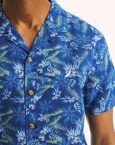 NAUTICA РИЗА ΚΜ S/S CAMP COLLAR LINEN PRINT