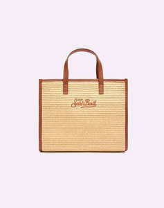 MC2 VIVIAN STRAW-STRAW SHOULDER BAG WITH PIPING-1118 EMB (Размери: 38 x 30 x 14см.)