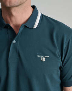NAVY&GREEN МЪЖКА ТЕНИСКА ПОЛО, CUSTOM FIT