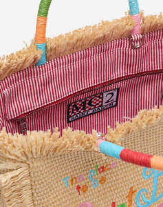 MC2 COLETTE STRAW N-STRAW BAG WITH HANDLE-11 MULTIC EMB (Размери: 26 x 23 x 15 см.)