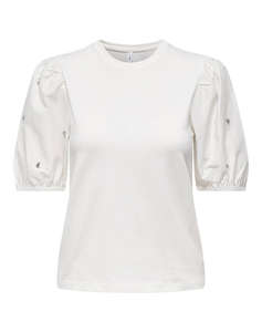 ONLY ONLEMME LIFE S/S O-NECK PUFF MIX TOP JRS