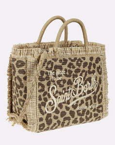 MC2 COLETTE STRAW N-STRAW BAG WITH HANDLE-LEOPARD 18 EMB (Размери: 26 x 23 x 15 см.)