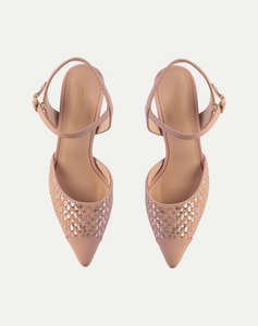 19V69 WOMENS SHOES HIGH HEEL SLINGBACK PUMP LEA. V1969