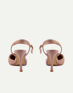 19V69 WOMENS SHOES HIGH HEEL SLINGBACK PUMP LEA. V1969