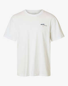 SELECTED SLHASPEN EMB SS O-NECK TEE
