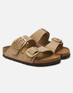 BIRKENSTOCK F25 LEATHER ARIZONA BIG BUCKLE LENB SANDCASTLE 35 - 43 NARROW SEASONAL ДАМСКИ ОБУВКИ