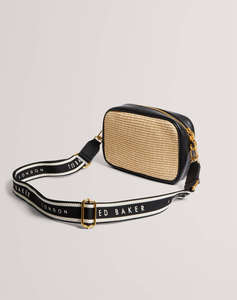 TED BAKER BARDAS Webbing Faux Raffia Camera Crossbody Bag (Размери: 21 x 15 x 6см.)