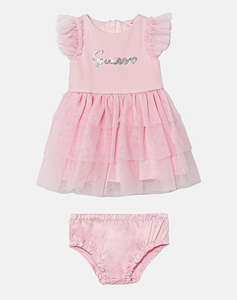GUESS SET SS DRESS+SATIN PANTIES_CER ДЕТСКА РОКЛЯ GIRL