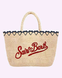 MC2 RAFFIA BEACH MID-BEACH BAG IN RAFFIA-HEART BORDER 1041 EMB (Размери: 36 x 23см.)