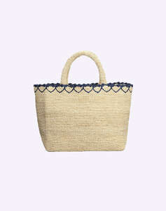 MC2 RAFFIA BEACH MID-BEACH BAG IN RAFFIA-HEART BORDER 1041 EMB (Размери: 36 x 23см.)