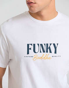 FUNKY BUDDHA Мъжка блуза с къс ръкав и печат
