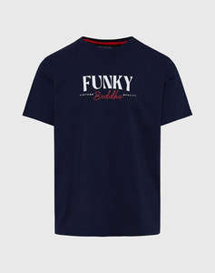 FUNKY BUDDHA Мъжка блуза с къс ръкав и печат