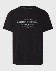 FUNKY BUDDHA Мъжка блуза с къс ръкав и печат