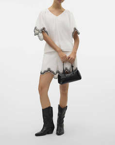VERO MODA VMDIANA 2/4 V-NECK TOP WVN BTQ
