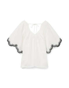 VERO MODA VMDIANA 2/4 V-NECK TOP WVN BTQ