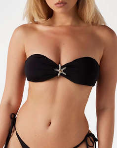 GUESS BANDEAU REMOV. PADS - RECY NYLON MICROFIBER SLINKY WOMENS SWIMSUIT