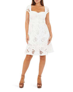 GUESS DOMITILLA EMBRO DRESS WOMENS DRESS